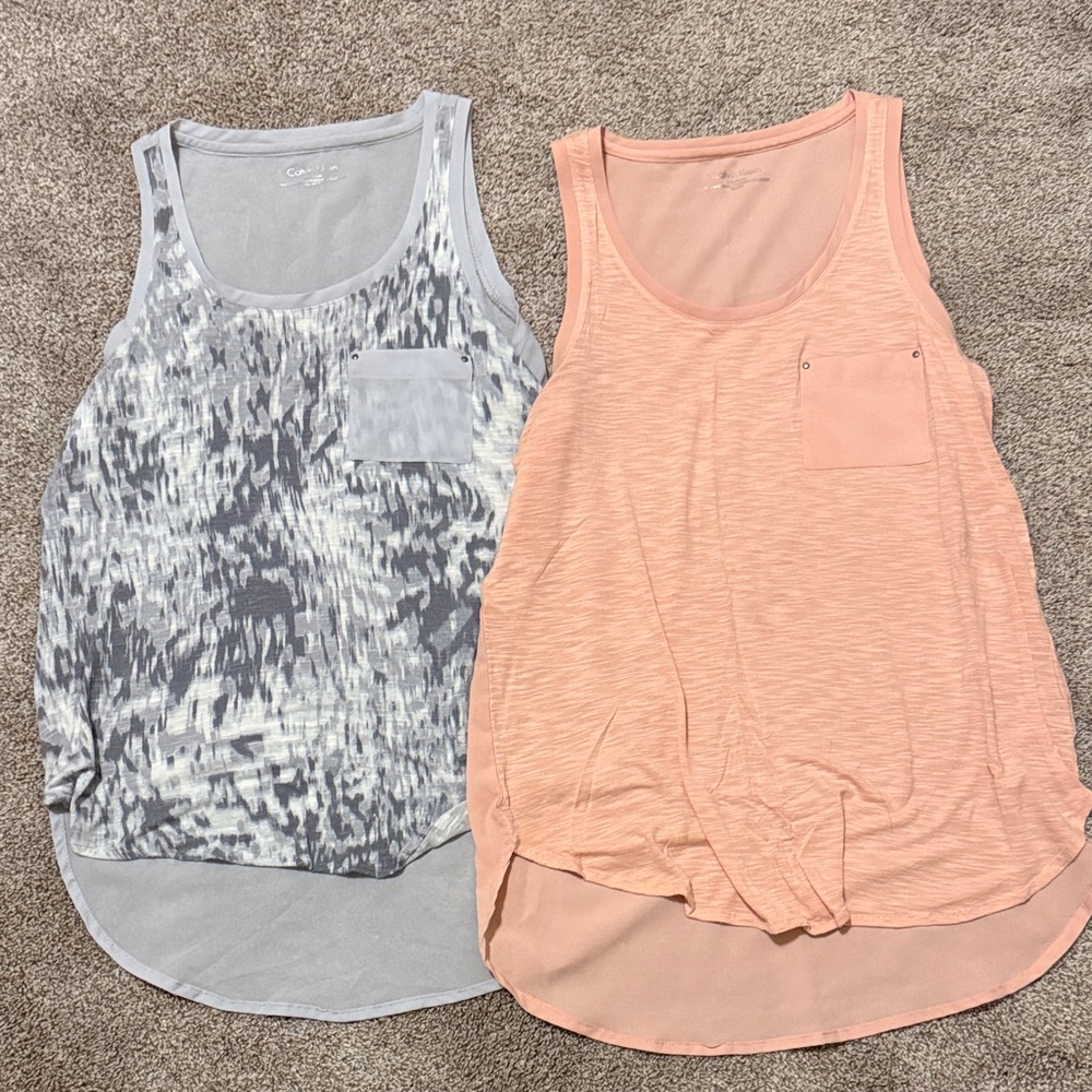 Calvin Klein Women's Tank Tops - Gray and Peach